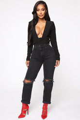 Walk This Way Boyfriend Jeans - Black Ins Street